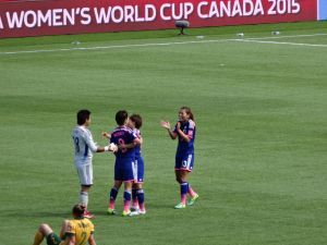 サッカー女子ワールドカップのひとコマ